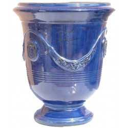 Vase d'Anduze terre cuite émaillée Bleu foncé Terre Figuière