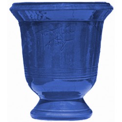 Vase d'Anduze terre cuite Lisse bleu foncé Terre Figuière