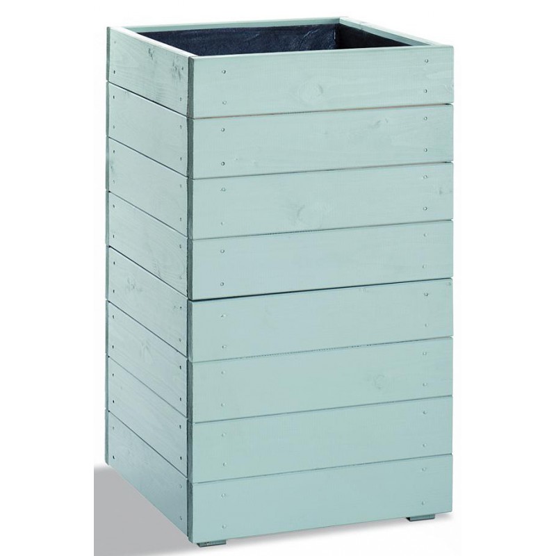 Bac à Fleurs Carré En Bois ESSENCIA - 40x40x39.5cm - 44L - En épicéa Traité - Livré Assemblé