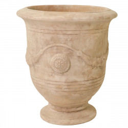 Vase de type Anduze en terre cuite blanchie à la chaux D.60xH.59cm - Megacollections