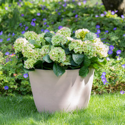 Pot en plastique recyclé Ecostone D.53xH.40cm couleur taupe - Megacollections