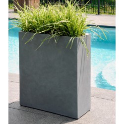 Bac à plantes en fibre de terre 60x25xH.72cm ciment