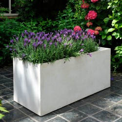 Jardinière en fibre de terre 80x40xH.40cm blanc