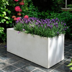 Jardinière en fibre de terre 60x30xH.30cm blanc