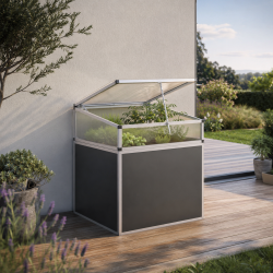 Rehausse en aluminium et polycarbonate de 6mm pour potager surélevé - 130 - KGT