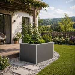 Potager surélevé en aluminium - gris - 130 - KGT
