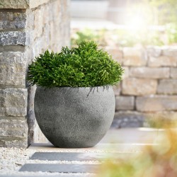 Bac à plantes en fibre de verre Ø 25xH20cm gris Woodley Esteras