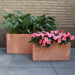 Jardinière en fibre de terre 100x45xH.45cm terracotta