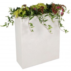 Bac à plantes en fibre de terre 80x30xH.92cm blanc