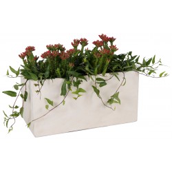 Jardinière en fibre de terre 100x45x45cm blanc