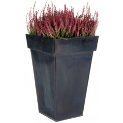 Bac à plantes en acier galvanisé 42x42xH.90cm noir - MegaCollections