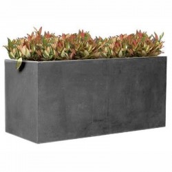 Jardinière en fibre de terre 100x45xH.45cm gris plomb
